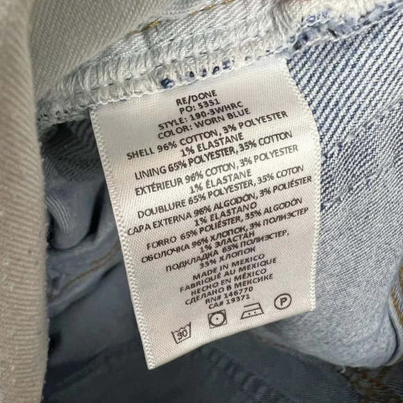 Redone High Rise Crop Straight Jeans Size 28 Light Wash Blue Denim Ankle - Picture 13 of 14